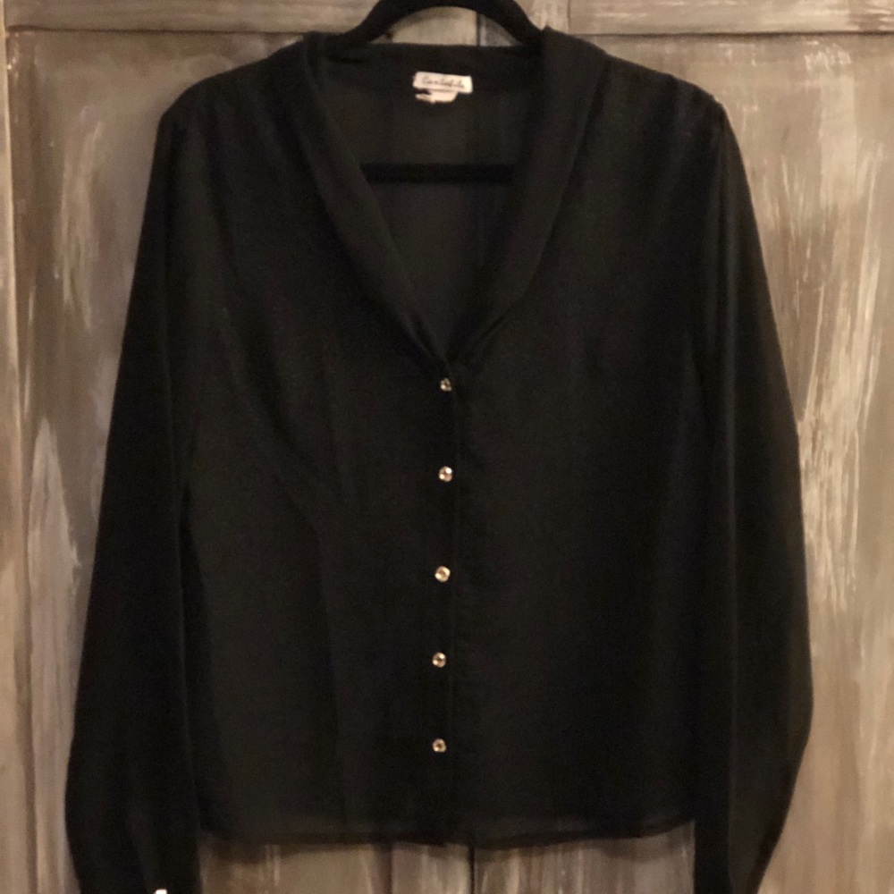 Sheer black blouse